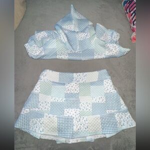 NWT Altar’d State Patchwork Hoodie and Skort Set